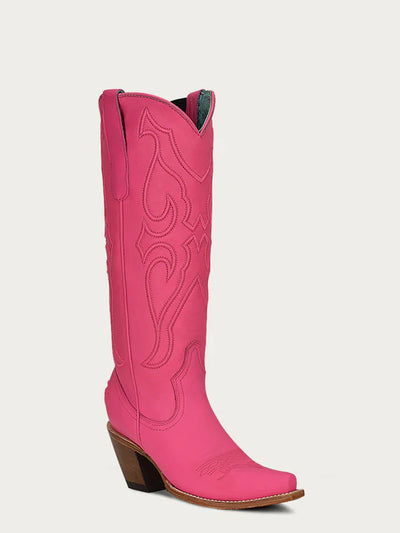 Corral Hot Pink Tall Top Stitch and Inlay Boots