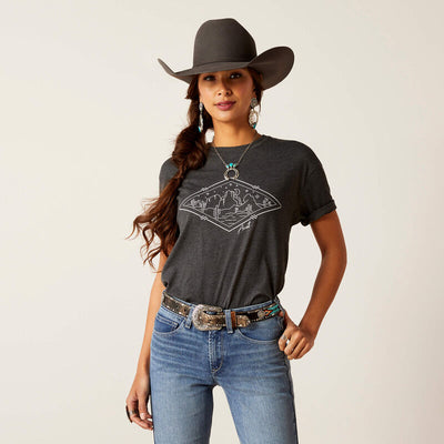 ARIAT Women's Desert Diamond T-Shirt / Charcoal Heather
