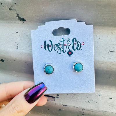 Basic b turquoise stud earrings