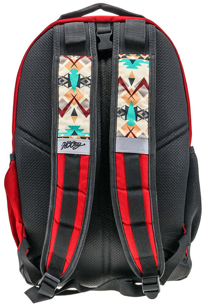"OX" Cream/Turquoise Aztec Pattern Burgundy Body Backpack