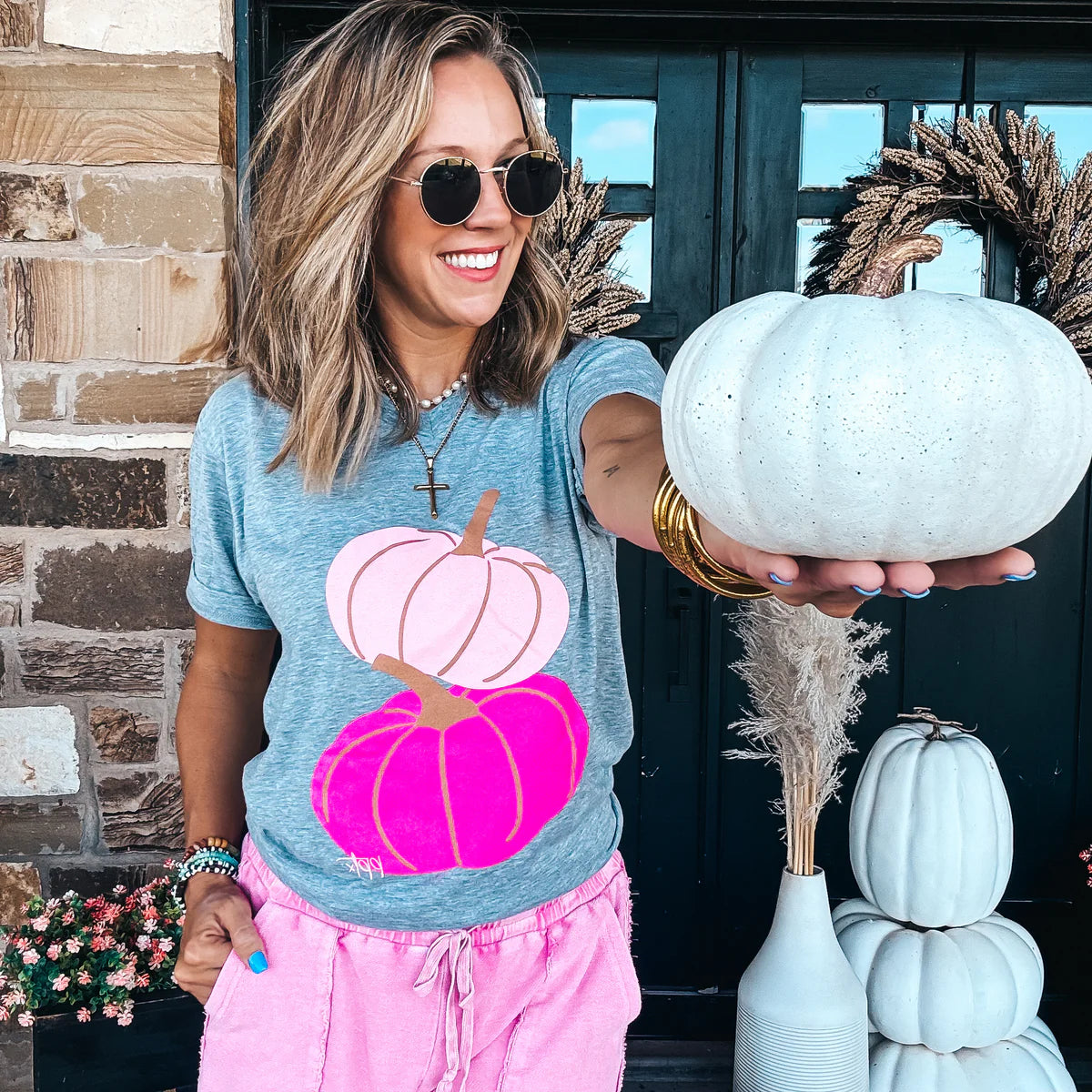 Pink Pumpkins Graphic Tee