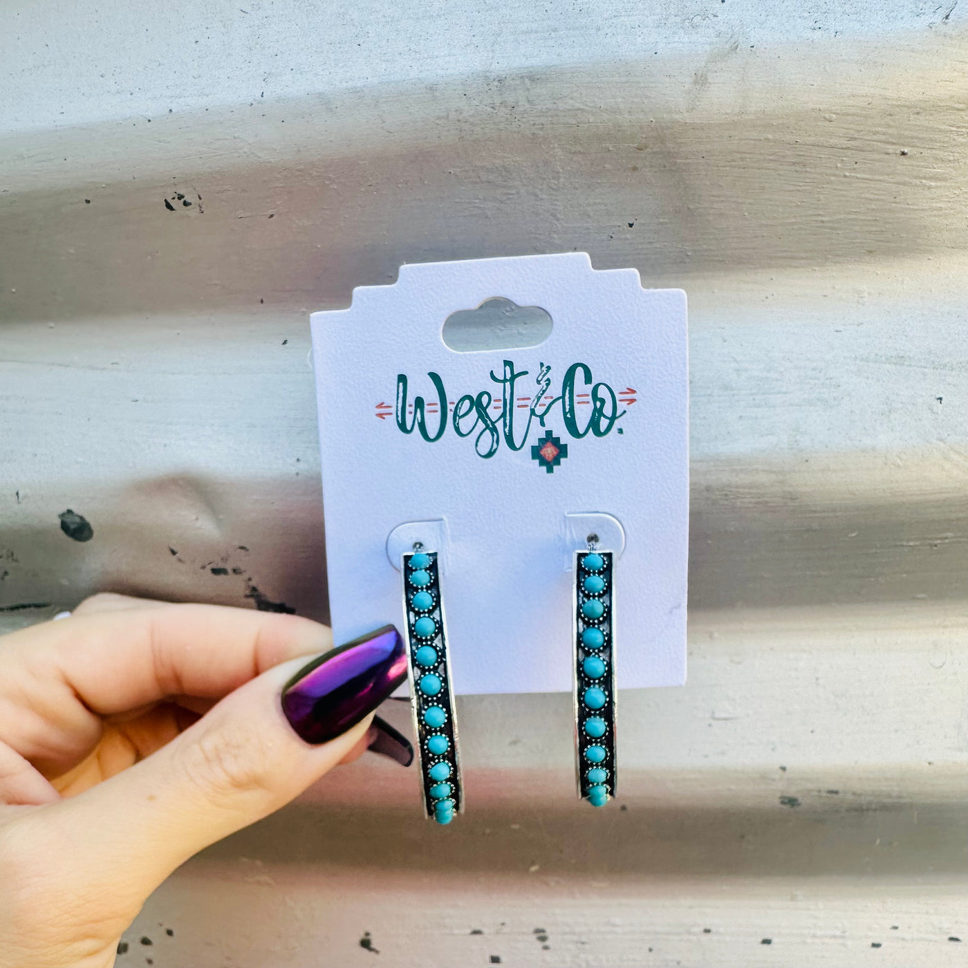 Alexandra Turquoise hoop earrings