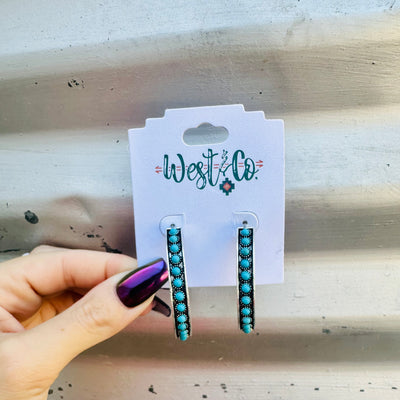 Alexandra Turquoise hoop earrings
