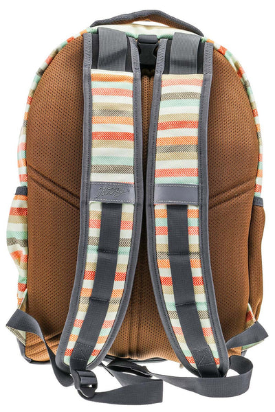 "OX" Cream/Tan Baja Striped Backpack