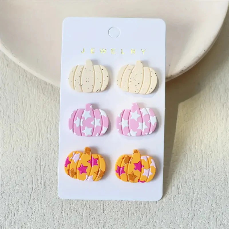 Cutesy Pumpkin Stud Earrings