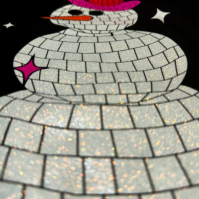 Disco Snowman Glitter Graphic Tee