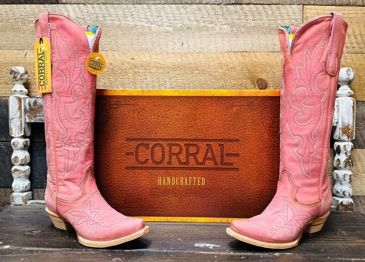 Corral Pink Tall Snip Boots
