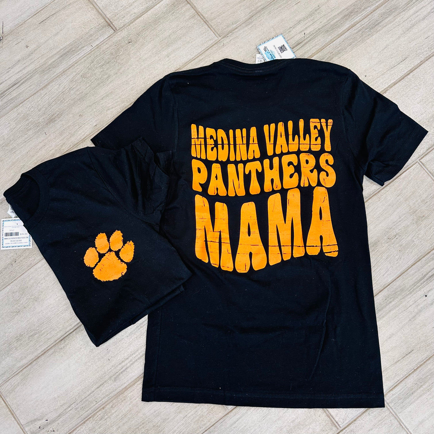 Medina Valley Panthers MAMA Black Bella Orange Print