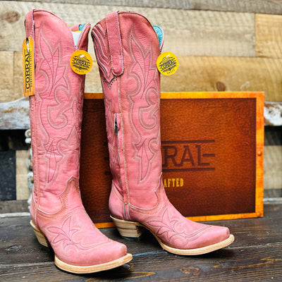 Corral Pink Tall Snip Boots