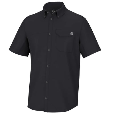 Huk Tide Point Button-Down Short Sleeve/Black
