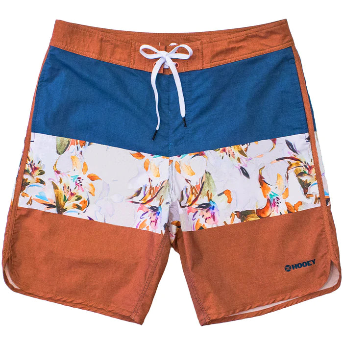 Hooey "Shaka" Blue/Orange w/Floral Pattern Board Shorts