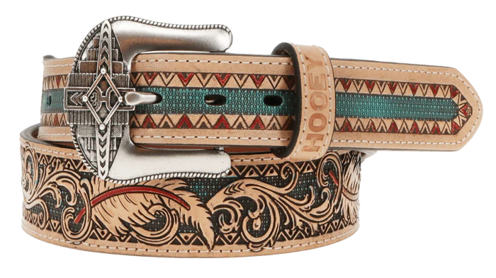 "War Paint" Hooey Belt Natural/Turquoise/Red