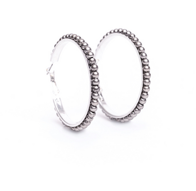 Silver spur hoop earrings