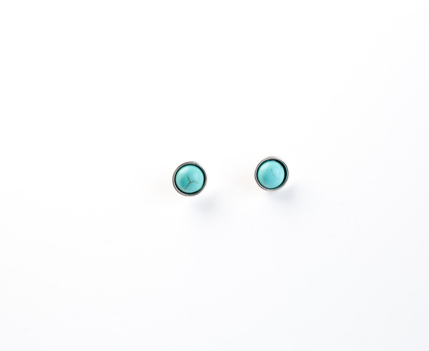 Basic b turquoise stud earrings