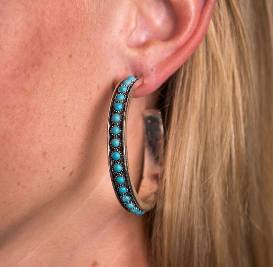 Alexandra Turquoise hoop earrings