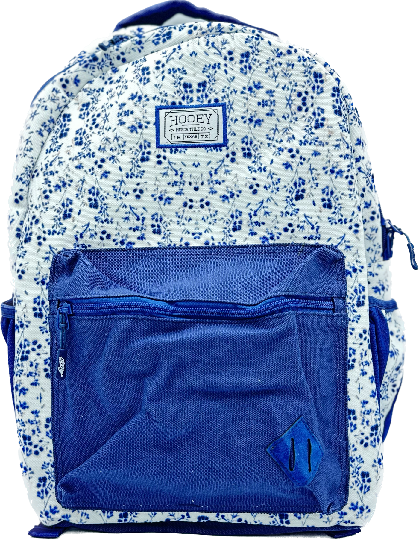 "Recess" White/Navy Floral Pattern Backpack