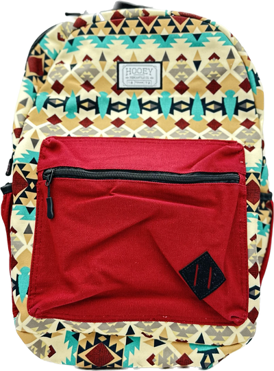 "Recess" Burgundy/Turquoise Aztec Backpack