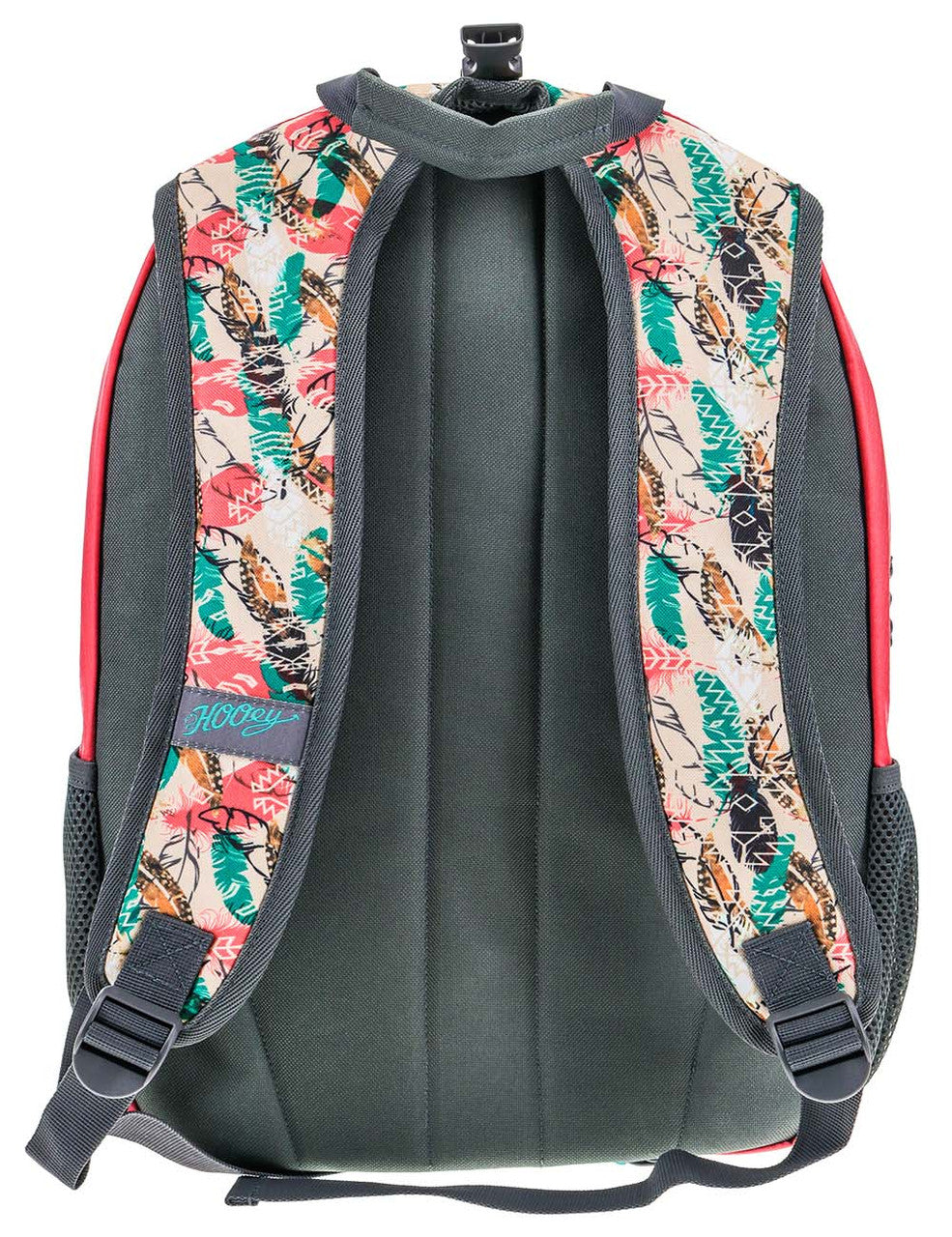 "Rockstar" Cream/Rose/Turquoise Feather Aztec Pattern with Rose/Black Accents Backpack