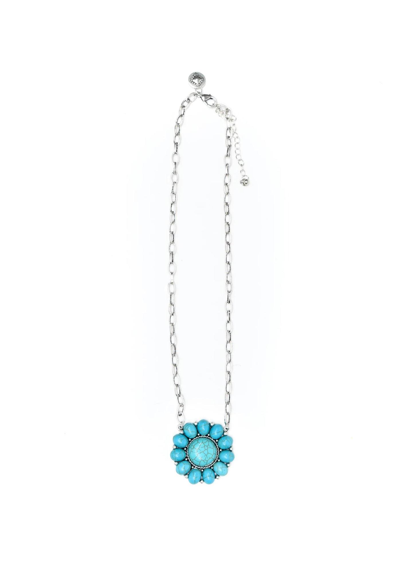 18" Turquoise Flower Necklace