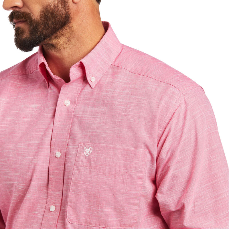 ARIAT Men's Bright Rose Solid Sub Classic Fit Shirt