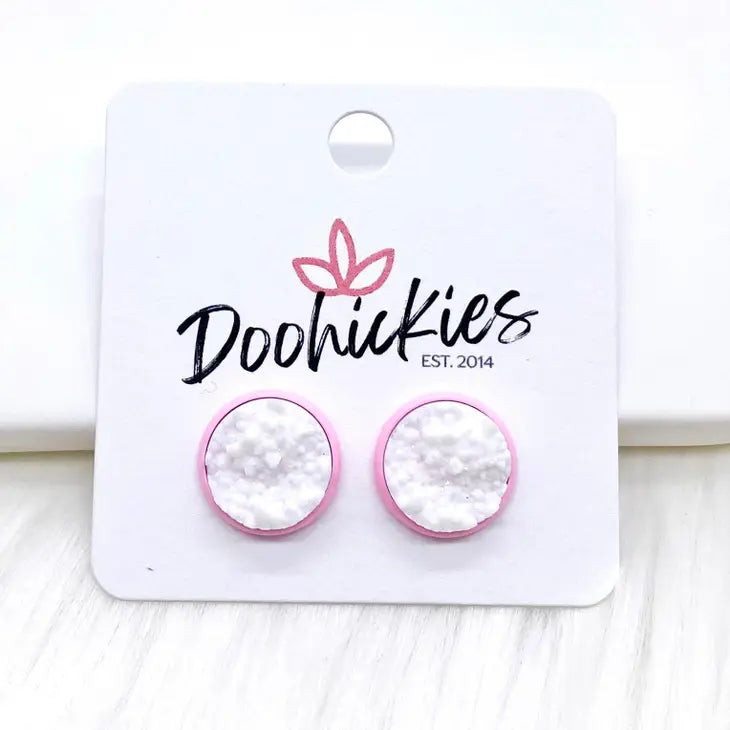 12mm Everyday Studs in Bright Pink