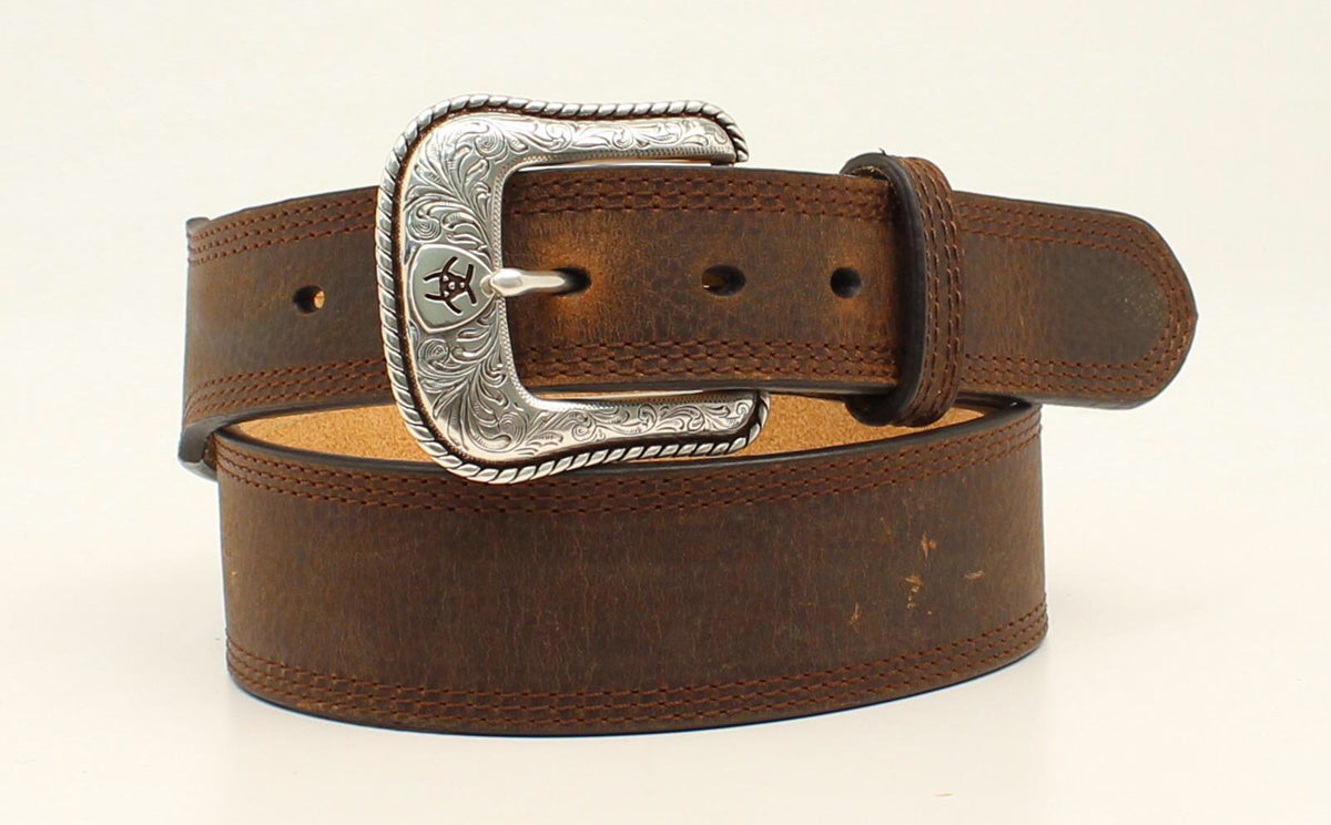 ARIAT Mens Distressed Brown Leather Belt