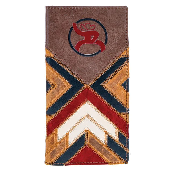 "KAMALI" RODEO ROUGHY 2.0 WALLET BROWN/ RED W/PATCHWORK