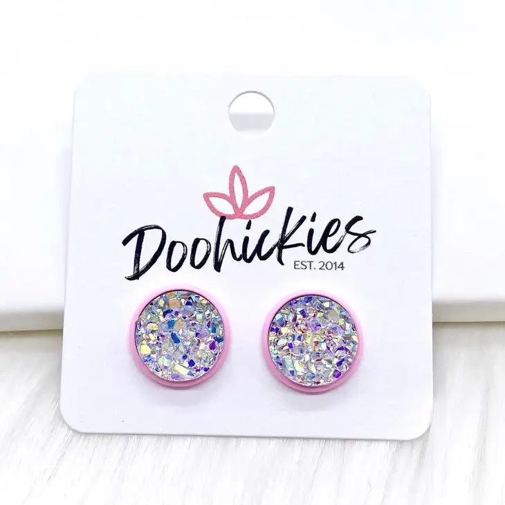 12mm Everyday Studs in Bright Pink